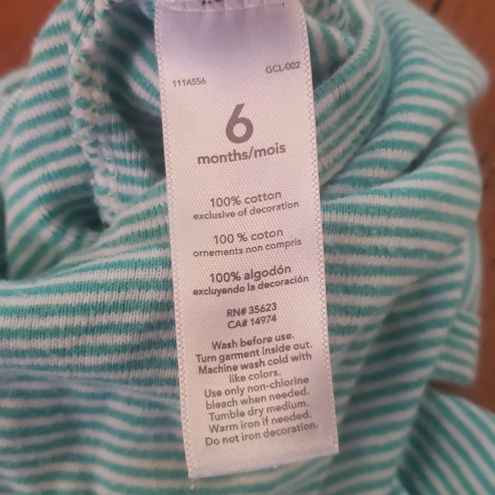 3/$10 - Carter's green striped onesie